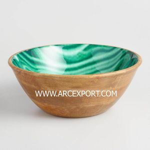 Cuenco de vajilla moderno de decoración de diseño clásico de madera con asas de aluminio de Color gris oscuro que decoran cuencos de servicio de lujo - Product Image 4