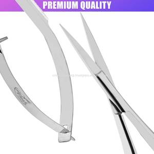 Ciseaux à cuticules extra pointus pointes courbes russes Micro cils sourcils action ressort ciseaux de manucure fournisseurs directs d'usine - Product Image 4