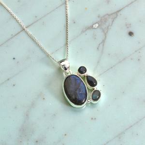 Colgantes de Plata de Ley con Piedras Facetadas, Labradorita Azul Fuego, Joyería de Plata al por Mayor - Product Image 3