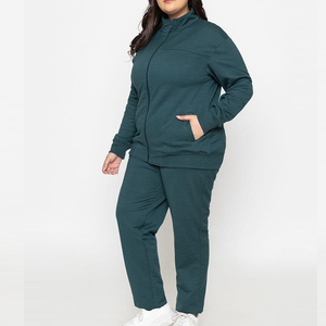 Conjunto de chándal de talla grande para entrenamiento de jogging de alta calidad para damas, chándal de talla grande con logotipo personalizado de lana de algodón para mujer - Product Image 6