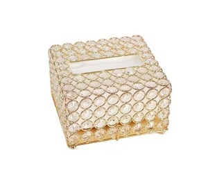 Boîte à bijoux en métal de haute qualité avec cristal perlé pour la décoration de la maison et du mariage Boîtes à bijoux en fil métallique doré et argenté - Product Image 4