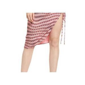 Gonna Midi Nordstrom's XX-Small Rosa Peonia con Motivo Geometrico e Arricciatura Laterale, in Morbido Chiffon e Lino, Taglia XS Plus Size, Stile Dritto - Product Image 3