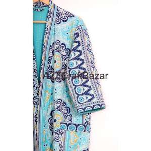 Nuevo Kimono Corto para Mujer, Kimono Kantha de Algodón Multicolor con Parches para Mujer, Batas Kantha de Algodón para Mujer - Product Image 4