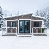 Maison conteneur extensible à double aile, cabane isolée pour zones éloignées de l'Alaska, installation rapide, préfabriquée, modulaire, avec plomberie résistante au gel et isolation arctique