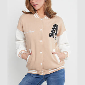 2024 nuevo estilo de moda chaqueta de béisbol de cuero de piel de cordero bombardero de béisbol chaqueta Varsity chaqueta de béisbol de cuero - Product Image 3