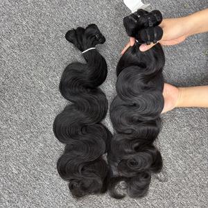 La mejor calidad Super doble dibujado cuerpo onda trama 100% virgen humano camboyano crudo una máquina de donante doble trama extensiones de lujo - Product Image 3