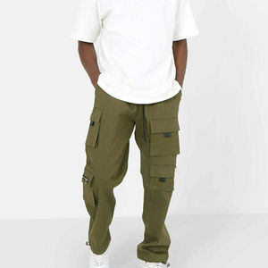 Pantalon cargo pour homme durable avec un design multi-poches à motifs et des poches zippées avec un design professionnel Pantalon cargo pour homme - Product Image 4