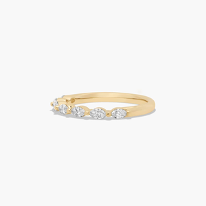 Delicate Marquise Shape Diamond <b>Dainty</b> Band <b>Ring</b> in 10K Yellow Gold Elegant and Modern Design for Daily Wear Gift For Woman - Product Image 2