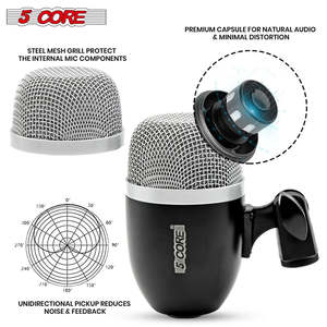 5 Core Conga Mic Snare Tom <b>Microphone</b> Drum Kit <b>Condenser</b> XLR Instrument Mics - Product Image 6