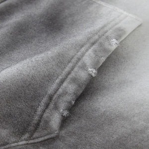 Vintage Acid Wash 100% Sudadera con capucha de algodón de gran tamaño desgastado unisex daño lavado trabajo zip up HOODIE unisex - Product Image 4