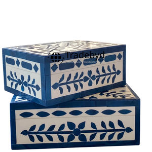 Joyero de calidad superior con incrustaciones de hueso y nácar hecho a mano Almacenamiento de lujo y decoración de exhibición Tradebyd - Product Image 1