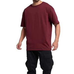 Vêtements d'extérieur T-shirts pour hommes T-shirt ample en coton surdimensionné d'été Couleur unie T-shirts pour hommes sérigraphie personnalisés 2026 - Product Image 1