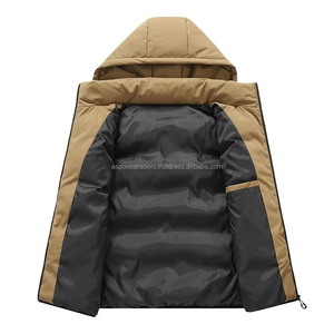 Men Spring Puffer Vest Detachable Hood | Breathable Waterproof Oil Proof Stain Proof Spandex/Polyester <b>Gilet</b> <b>Warm</b> Outerwear OEM - Product Image 6