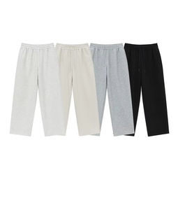 Pantalon de survêtement en toile légère pour hommes Printemps et automne Pantalon décontracté à cordon avec taille moyenne devant plat délavé coloré - Product Image 4