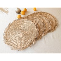 Ensemble du fabricant vietnamien 4 napperons tissés en jonc de mer Boho décor de table à manger pour cuisine FBA pour Amazon prêt à l'emploi
