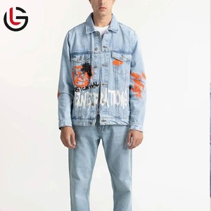 Pakistan Manufacturer <b>Men's</b> Denim <b>Jackets</b> 100% Cotton High Street Style Letter Pattern Eco-Friendly <b>Waterproof</b> OEM Service - Product Image 5