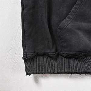 Vintage 500 Gsm Hoodie pria kualitas tinggi ukuran besar tertekan <span class=keywords><strong>Patch</strong></span> bordir Zip up musim dingin Hoodie - Product Image 2