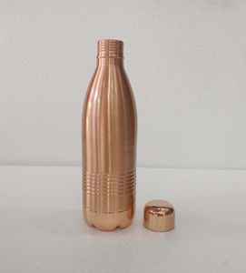 Botella de agua de cobre puro de la mejor calidad con tapa Última llegada Forro de botella de cobre de metal Precios al por mayor impresos - Product Image 2