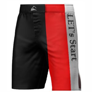กางเกงขาสั้นฝึกซ้อม MMA แบบแห้งเร็วสำหรับผู้ชายกางเกงออกกำลังกายขาสั้นแบบมีเชือกผูกแบบไทยสำหรับใส่ออกกำลังกายเล่นกีฬามีความยาวถึงเข่า - Product Image 1