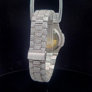 Reloj de Pulsera de Lujo, Estilo Tonneau, con Incrustaciones de Moissanita, Redondo, Mecánico Automático, Estilo Hip Hop - Product Image 3