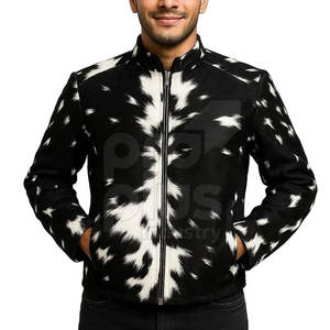Veste en cuir de vachette pour homme de qualité supérieure, durable, logo sur le devant, respirante et écologique, design robuste et tendance - Product Image 1