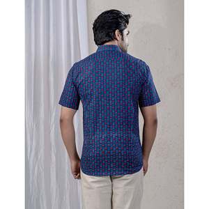 Camisa de Manga Corta para Hombre, Corte Entallado, Casual y de Esmoquin, 100% Algodón, Estampado de Puntos, Estilo Popelina, Diseño ODM - Product Image 6