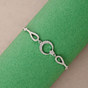 Bracelet tennis en forme de lune plaqué or rhodié 14 carats - CLARA Argent pur 925 - Product Image 3