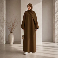 Abaya décontractée ample et chaude en tissu épais à couche d'air pour femmes musulmanes, collection automne-hiver, personnalisable pour Ramadan et l'Aïd, mode islamique modeste