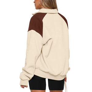 Sudadera con capucha de media cremallera para mujer, de algodón y poliéster, a prueba de viento, transpirable, estilo casual y moderno, tallas grandes, ideal para invierno. ¡Venta caliente! - Product Image 4