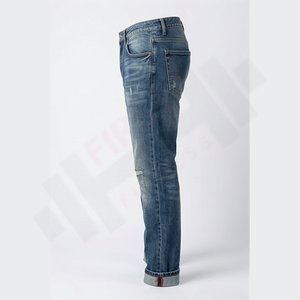 Pantalones Vaqueros Anchos de Mezclilla para Hombre, Estilo Vintage 2025, Personalizados, con Parches, Lavados, de Pierna Recta, Talla Grande, con Botones, 100% Algodón - Product Image 3