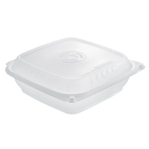 Contenedor para llevar de 9x9 PP resistente y apto para microondas para Fideos, pizza, hamburguesas, patatas fritas - Product Image 1