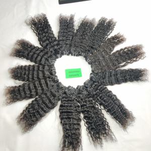 Vendeurs non traités à cuticules alignées Paquets bouclés One Doner Machine Double trame Extensions de cheveux humains bruts du temple indien - Product Image 2