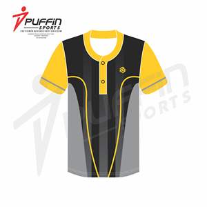 Ensemble d'uniformes de baseball personnalisables imprimés par sublimation, logo d'équipe, design gratuit, respirant, col en V, 100% polyester, chemise boutonnée - Product Image 2