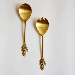 Ensemble de service en acier inoxydable plaqué argent en gros avec poignée en fil tricoté, ensemble de service de salade utile - Product Image 2