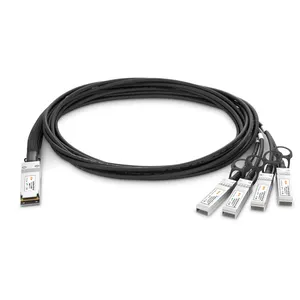 6COM 3M 100G QSFP28 sampai 4x25G SFP28 kabel Breakout tembaga pasif langsung tempel kompatibel kabel Cisco QSFP-4SFP25G-CU3M 100g dac