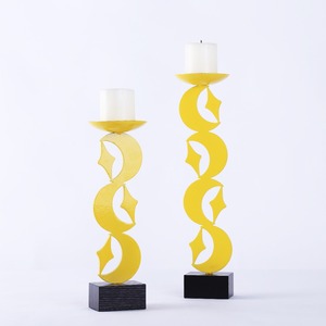 Bougeoir en métal en laiton antique vente chaude maison église pièce maîtresse décorative pour mariage noël vaisselle bougie en bois - Product Image 5