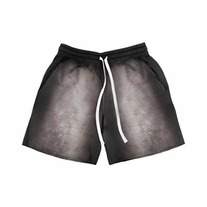 Custom Cotton Acid Wash <b>Shorts</b> Distress Embroidery <b>Patch</b> Sweat <b>Shorts</b> Raw Hem Ripped Cut Sun Faded <b>Men</b> Sport <b>Shorts</b> - Product Image 5