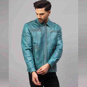 Veste en cuir de haute qualité sur mesure pour hommes avec col montant et logo frontal, couleur unie, tissu PU, streetwear d'hiver - Product Image 1