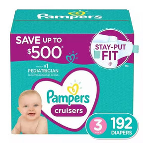 ผ้าอ้อมเด็ก Pampers Cruisers-ขนาด3 (16-28ปอนด์) 192นับ - Product Image 1