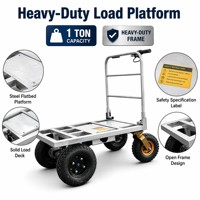 Chariot de transport électrique pliable robuste à quatre roues en métal - Conception compacte pliable, accessible aux ascenseurs, transport monopersonnel