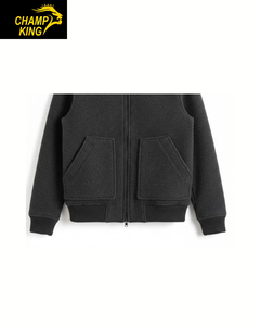 Blouson en laine de charbon de bois fait à la main, veste d'hiver pour homme, veste courte en laine chaude, conçue par la marque Champ King - Product Image 3