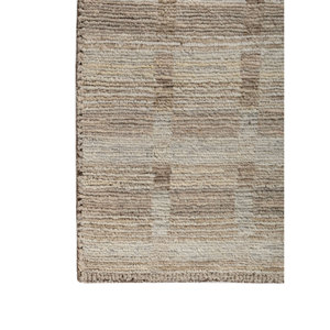 Alfombra de Lana con Patrón Geométrico Color Marfil, Tejida a Mano, Rectangular, para Decoración de Sala de Estar, Re-1594 - Product Image 4