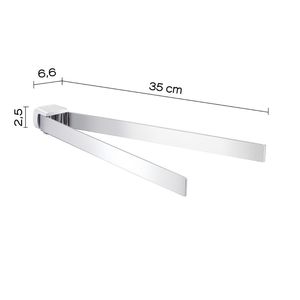 Panarea porta asciugamani da 35cm con cerniera per mobili da bagno in ottone cromato lucido o spazzolato con finitura cromata - Product Image 2