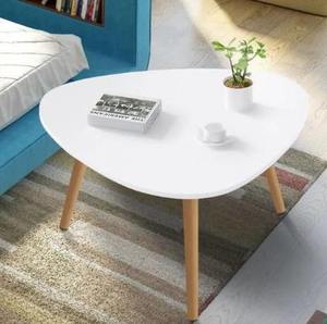 Modern Glossy <b>Round</b> Solid Wood Coffee <b>Table</b> for Home Use Solid Leg Living Room Furniture - Product Image 1