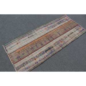 Alfombra Turca 2.4x5.6 pies (74x172 cm), Alfombra Vintage Azul con Puntos - Product Image 2