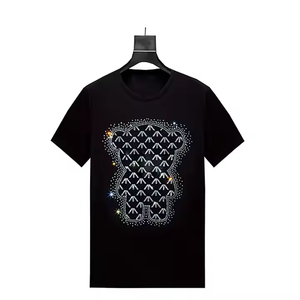 เสื้อยืดผู้ชายไซส์ใหญ่ ลายคริสตัลติดด้วยเตารีด ดีไซน์วิบวับ  ลายปักติดด้วยความร้อน  ผ้าฝ้าย/ใยไผ่ - Product Image 6