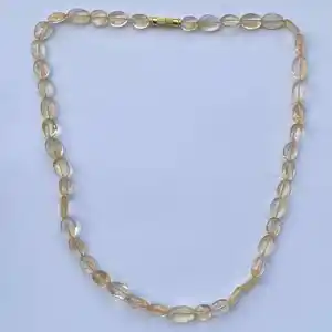Natural Yellow Citrine Stone Smooth Oval Beaded Gemstone Extremely Fine Necklace from Supplier Shop Online Wholesale