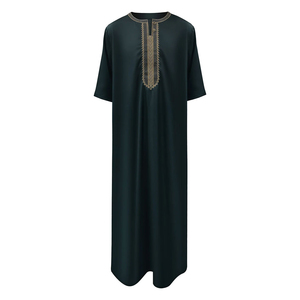 Hombres Algodón Poliéster Musulmán Abaya Omani Bordado Jubba Robe Ramadán Ropa Islámica Tallas grandes para Adultos - Product Image 1