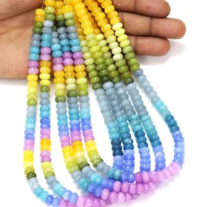 ลูกปัดควอตซ์หลากสีทรงรอนเดล: เครื่องประดับพลอยเกรด AAA ผิวเรียบ (7-8 มม.) - Product Image 6