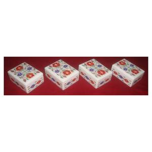 Cajas de Regalo con incrustación de mármol italiano blanco, cajas de embalaje de joyería hecha a mano con forma Rectangular - Product Image 1